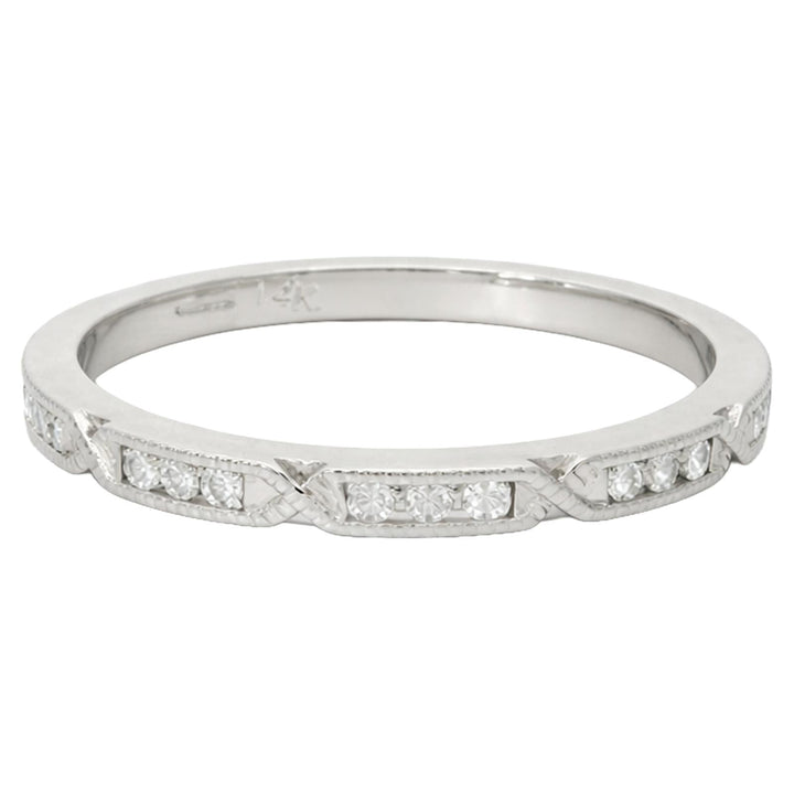 Vintage Scroll Diamond Band