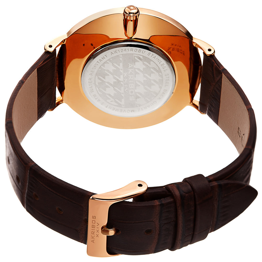 AK1041RGBU-Casual Brown/Leather | Blue Dial