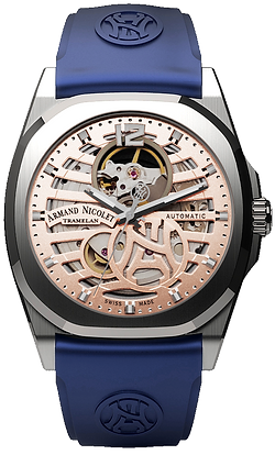 Rose Gold/Blue Rubber Rose gold/rubber Rose Gold Dial