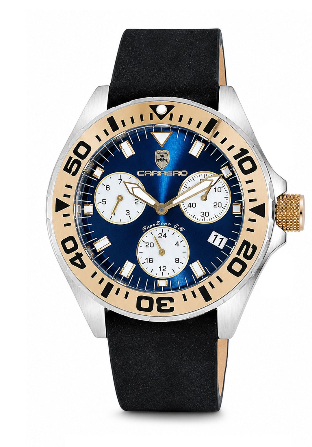 FreeZone-CH Blue-Gold tone / Black Strap Blue Dial