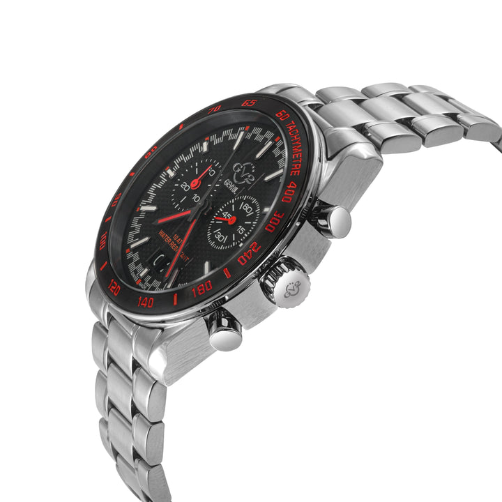 Freccia-Chronograph GV2 Swiss Quartz, 316L Case, Black Bezel, Black Dial, 316L S
