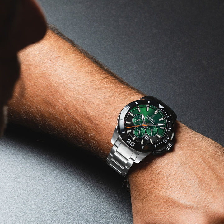 Chrono Bike Green / Stainless Steel Green Dial