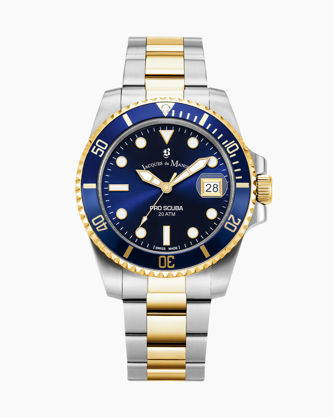 Pro Scuba 43mm Blue dial, bicolor stainless steel bracelet, blue unidirectional 