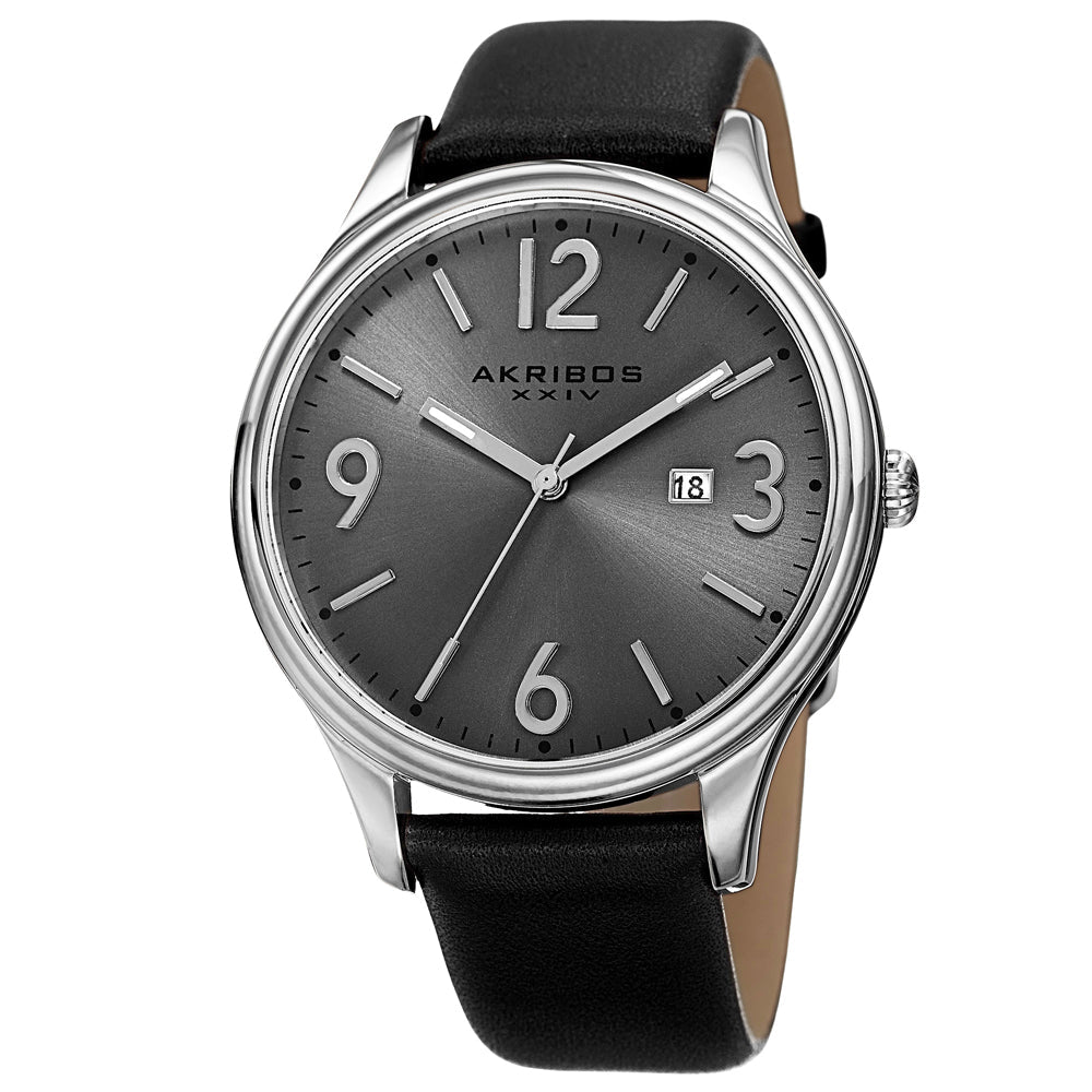 Round Silver Dial Three Hand Quartz Stainless Steel Black/Silver | Silver Dial