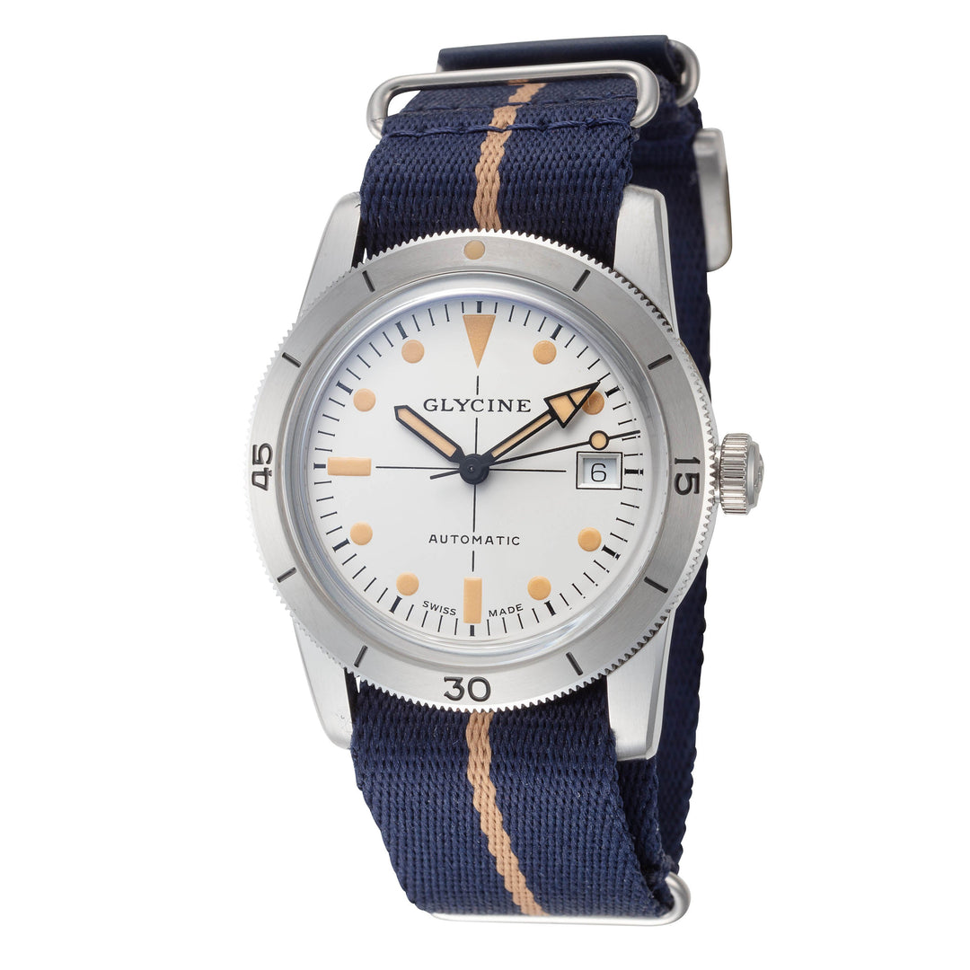 Glycine 39mm / Blue | Silver Dial