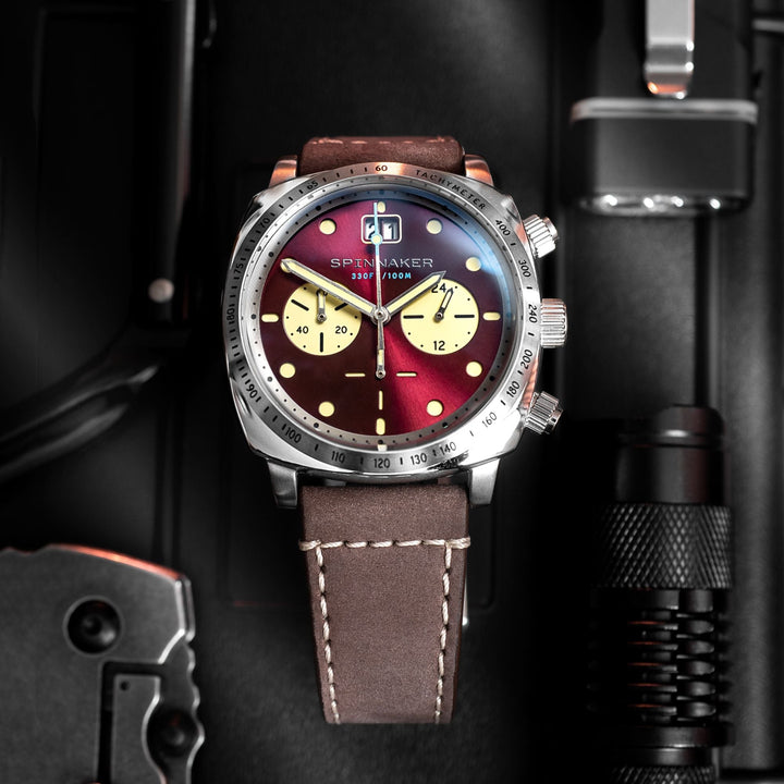 Hull Chronograph Red / Leather | Red Dial