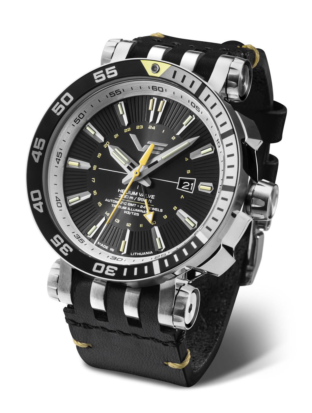 Energia GMT Black Dial / Black Leather Black Dial