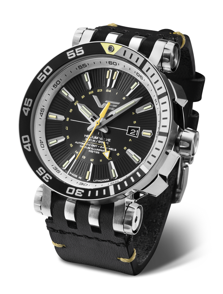 Energia GMT Black Dial / Black Leather Black Dial