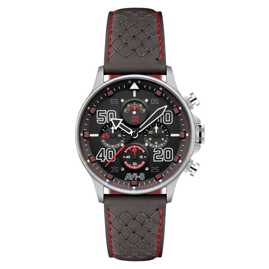Coningham Chronograph Black / Leather Black Dial