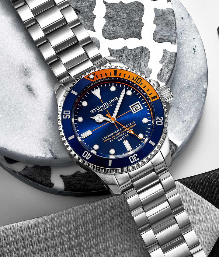 Aquadiver Blue Dial / Silver Stainless Steel Orange | Blue Dial