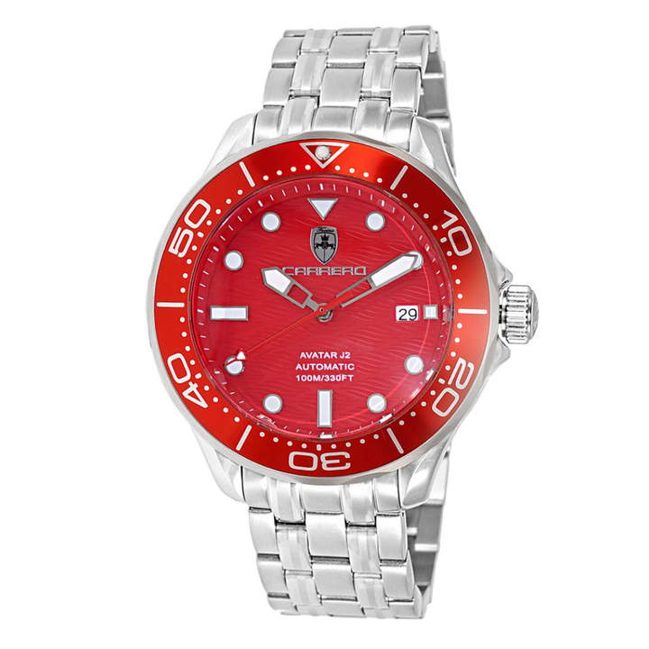 AVATAR-J2 Silvertone/Red | Red Dial
