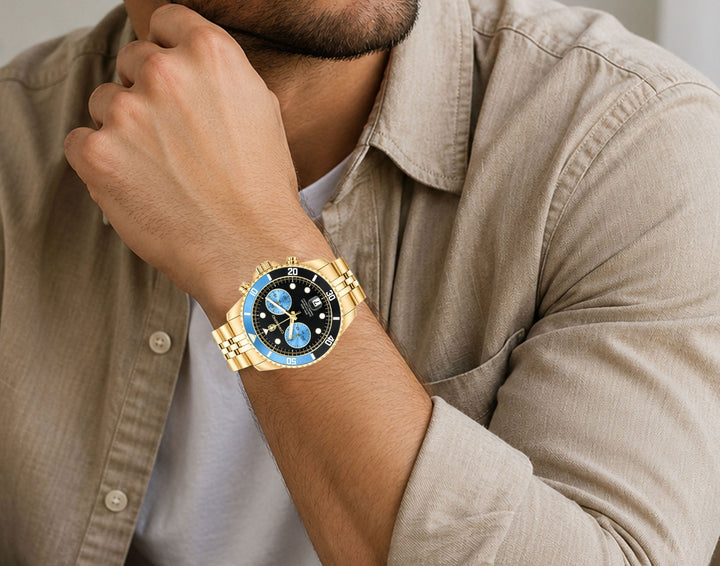 DeepMar Collection BLACK / LIGHT BLUE Black-Blue Dial