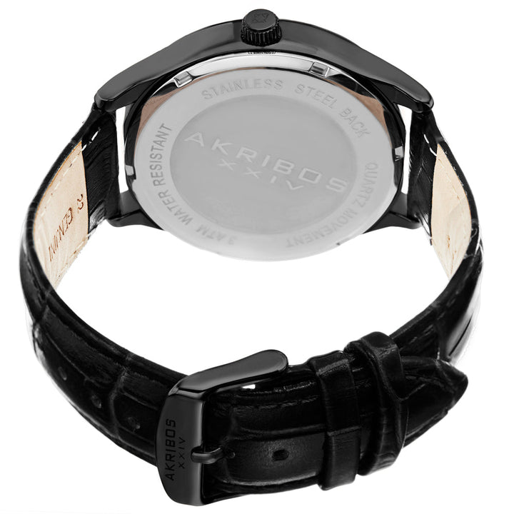 AK914BK-Casual Black/Leather | Black Dial