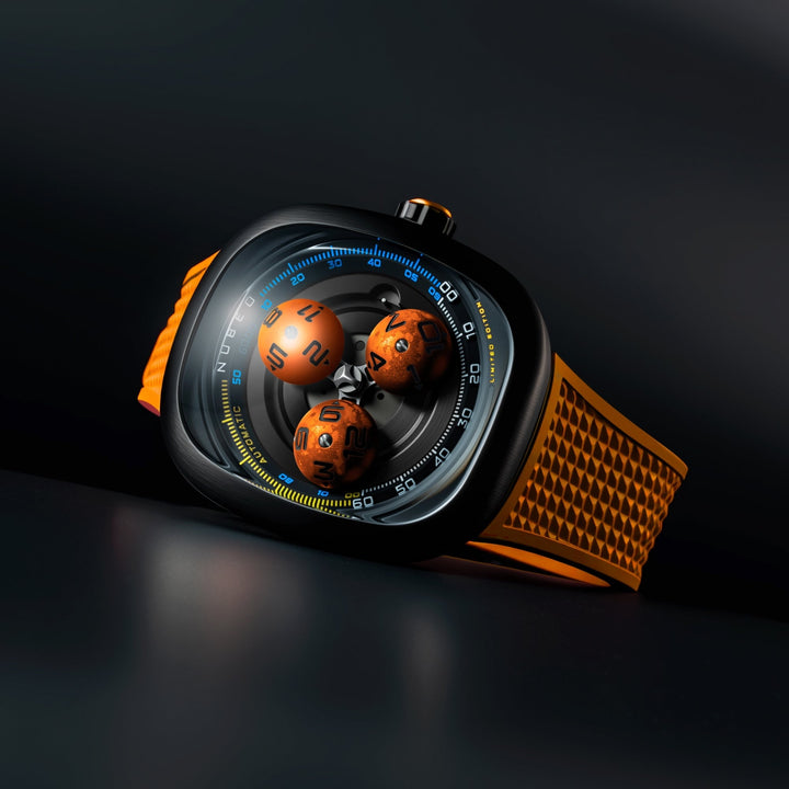 Tri-star Orbit Automatic Limited Edition Orange / Rubber Strap | Orange Dial