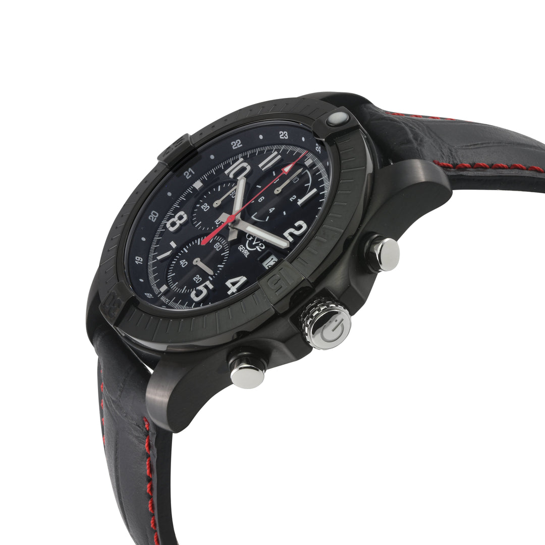 T38 GV2 Swiss Quartz Chronograph, 316L IPBLK Case, Black Enamel Dial, Black Hand