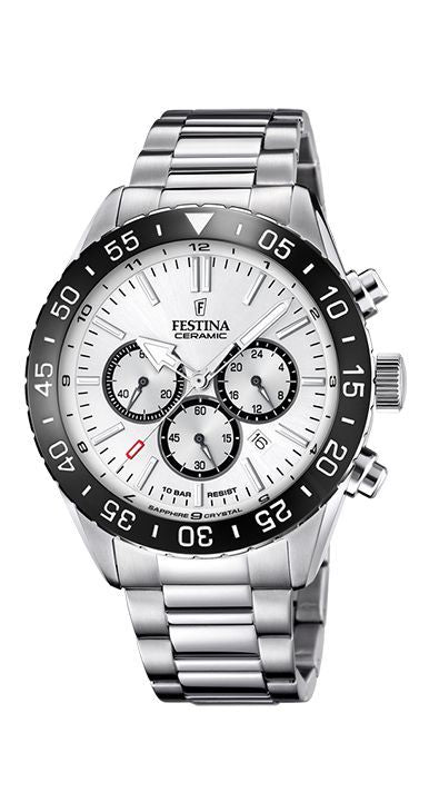 Ceramic White / Stainless Steel | White Dial