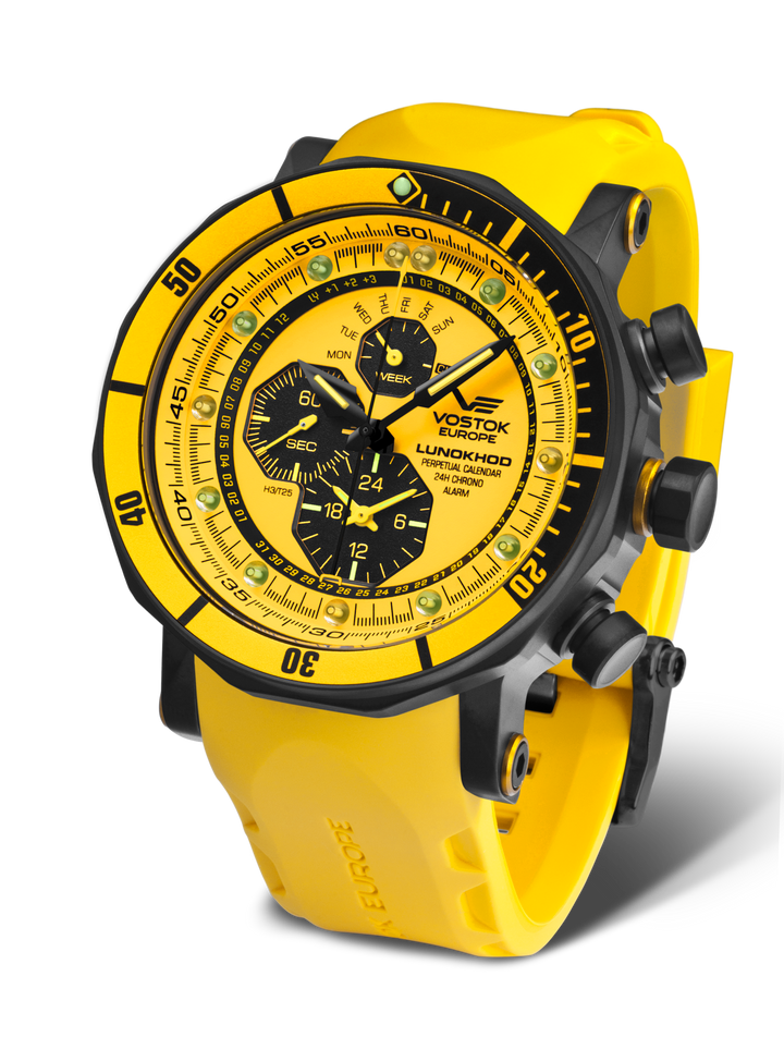 Lunokhod Yellow Dial / Black Leather Yellow Dial