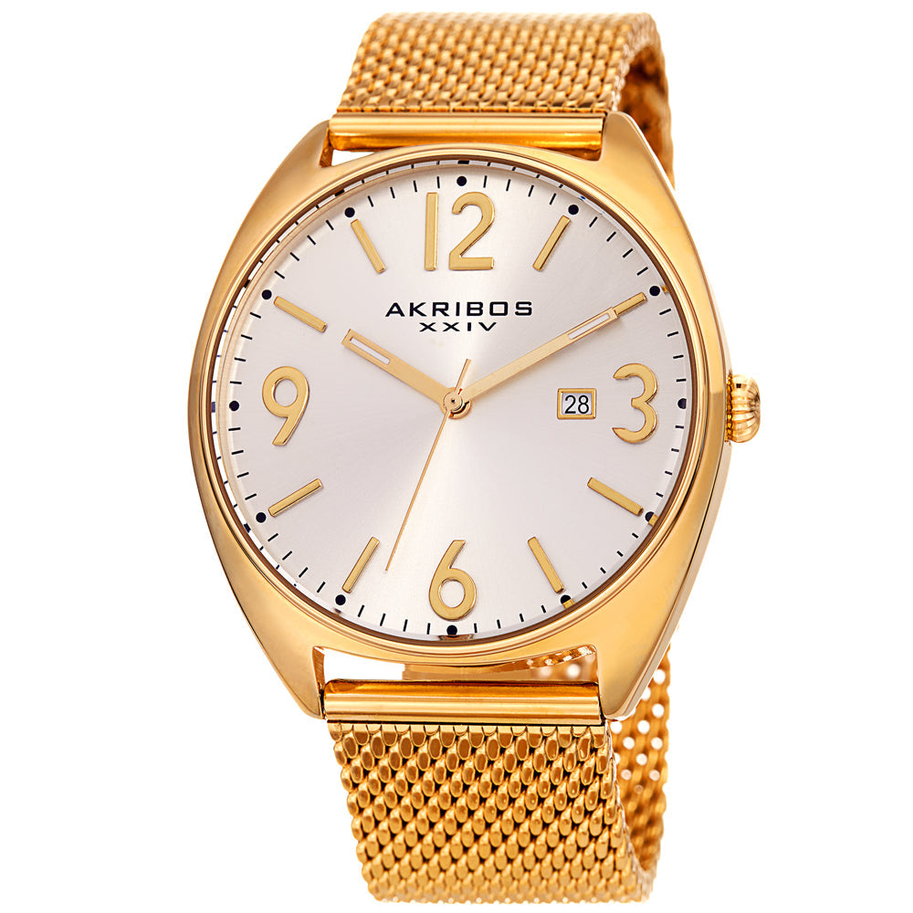 Quartz Date Silver Dial Gold Bracelet MeshWatch Gold | Silver Dial
