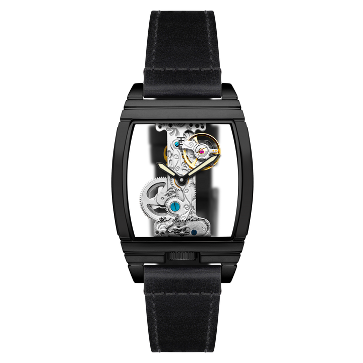 Discovery Wolver Bridge Mechanical Black  / Genuine Leather Transparent Dial
