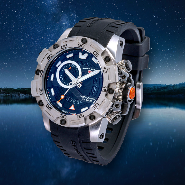 Orca Chronograph Blue Dial  / Black Strap | Black Dial
