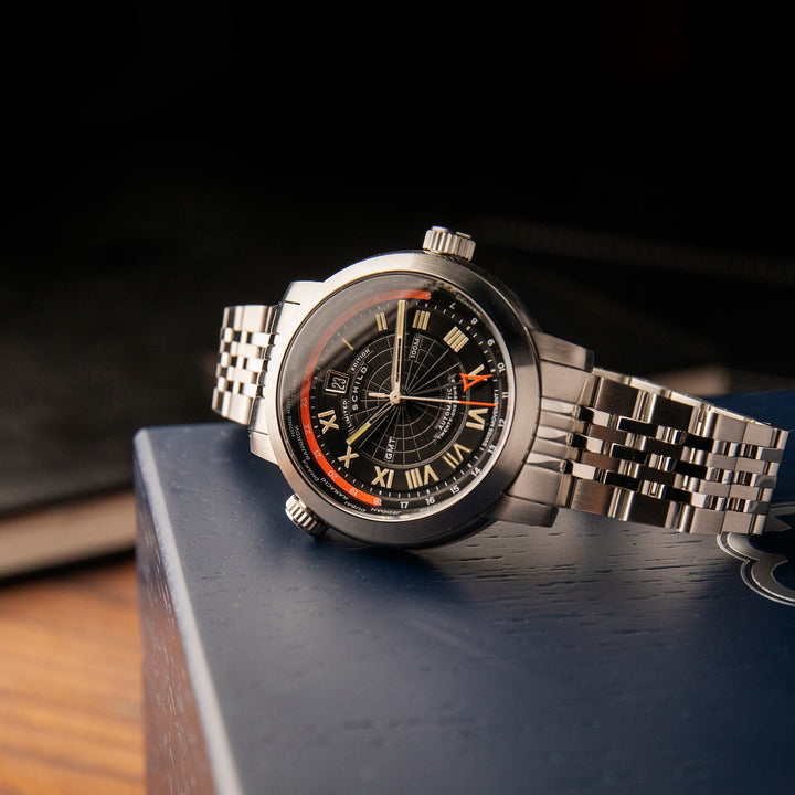 Heinrich Swiss GMT Limited Edition Black / Stainless Steel | Black Dial