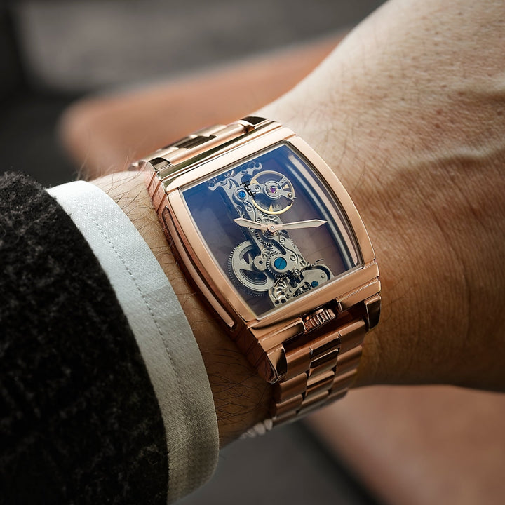 Discovery Wolver Bridge Mechanical Rose Gold / Stainless Steel | Transparent Dia