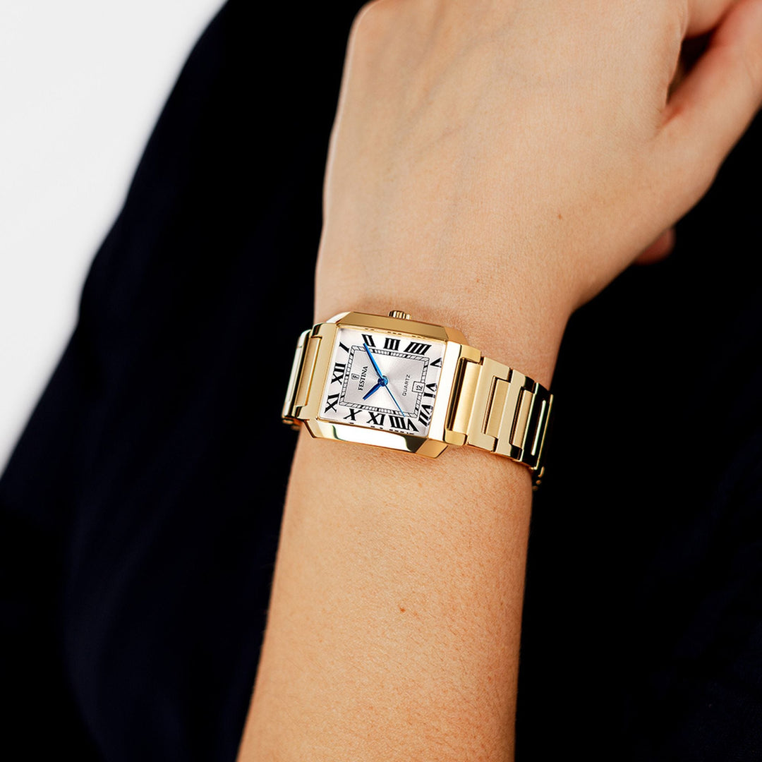 ON THE SQUARE White / Stainless steel White Dial