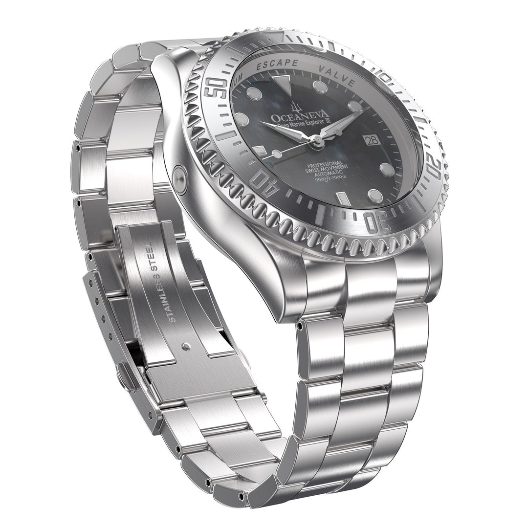 Deep Marine Explorer III Stainless Steel Gun Metal Gray Beze|Gray Dial Watch