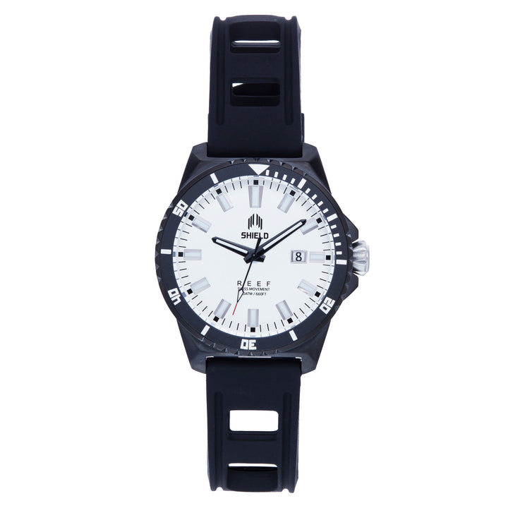 Reef Strap Watch w/Date Black/White | Silver Dial