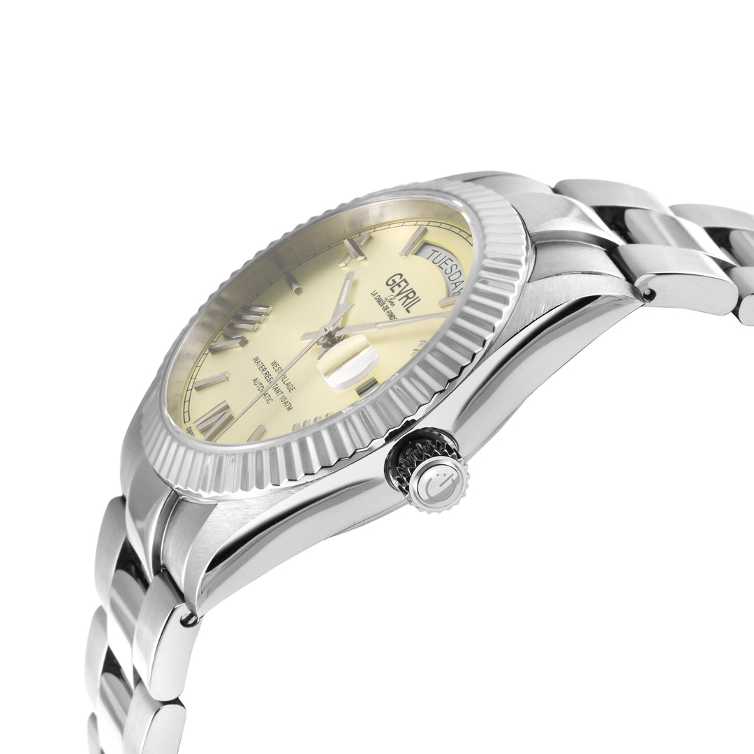 West Village Automatic Gevril Sellita SW240 Swiss Made Automatic Watch Ivory mag