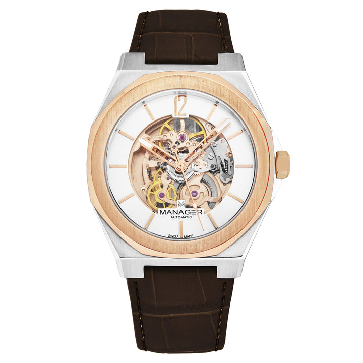 Open mind MAN-RO-05-BL / Silver / Leather | Silver Dial