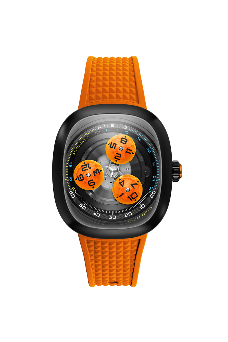 Tri-star Orbit Automatic Limited Edition Orange / Rubber Strap | Orange Dial