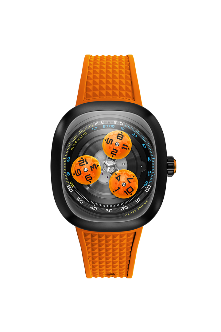 Tri-star Orbit Automatic Limited Edition Orange / Rubber Strap | Orange Dial