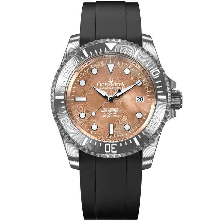 Damascus Deep Marine Explorer II Damascus Bezel | Rose Gold Dial