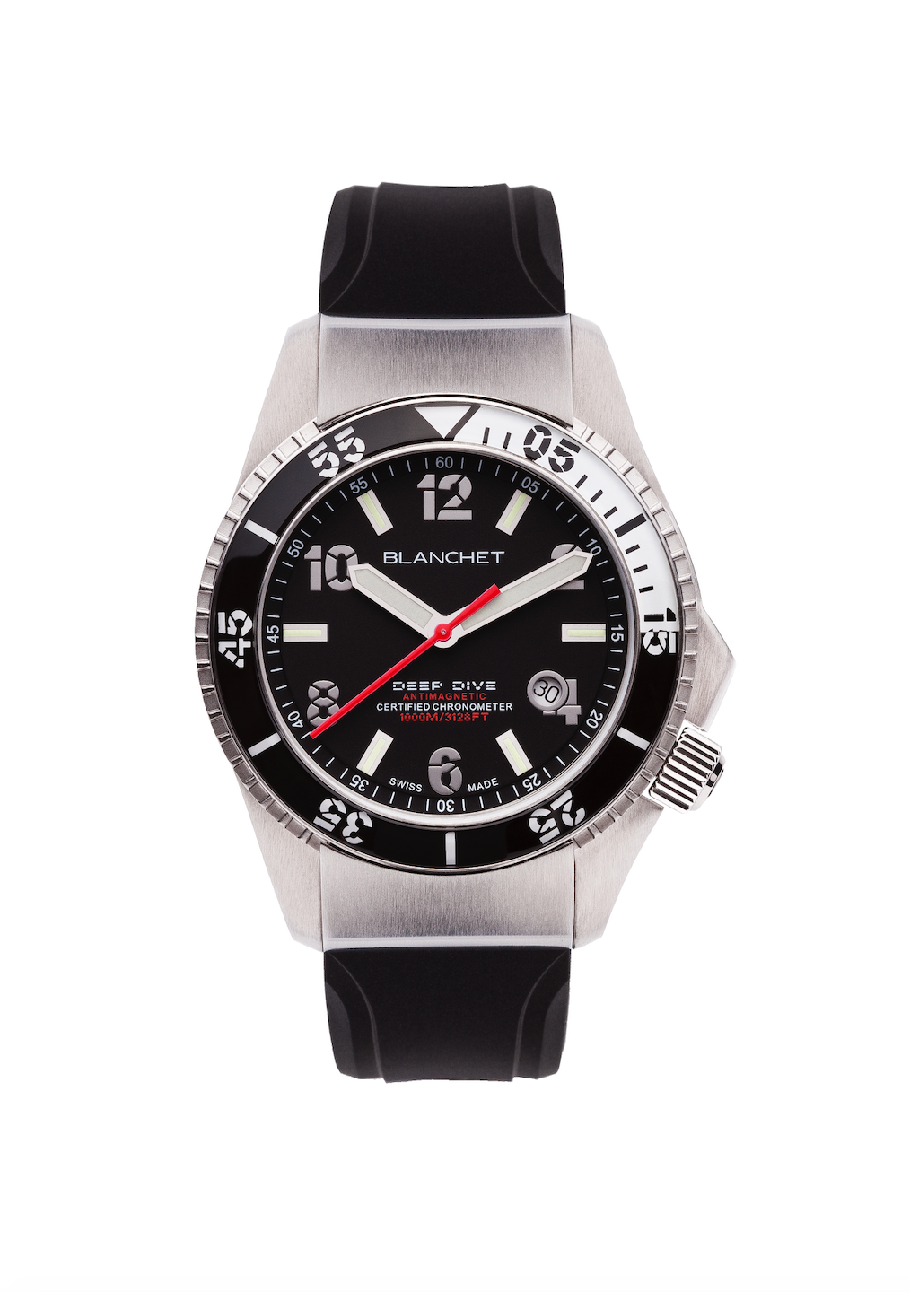 Deep Dive with COSC Stainless Steel - Black Arabic | Black Dial