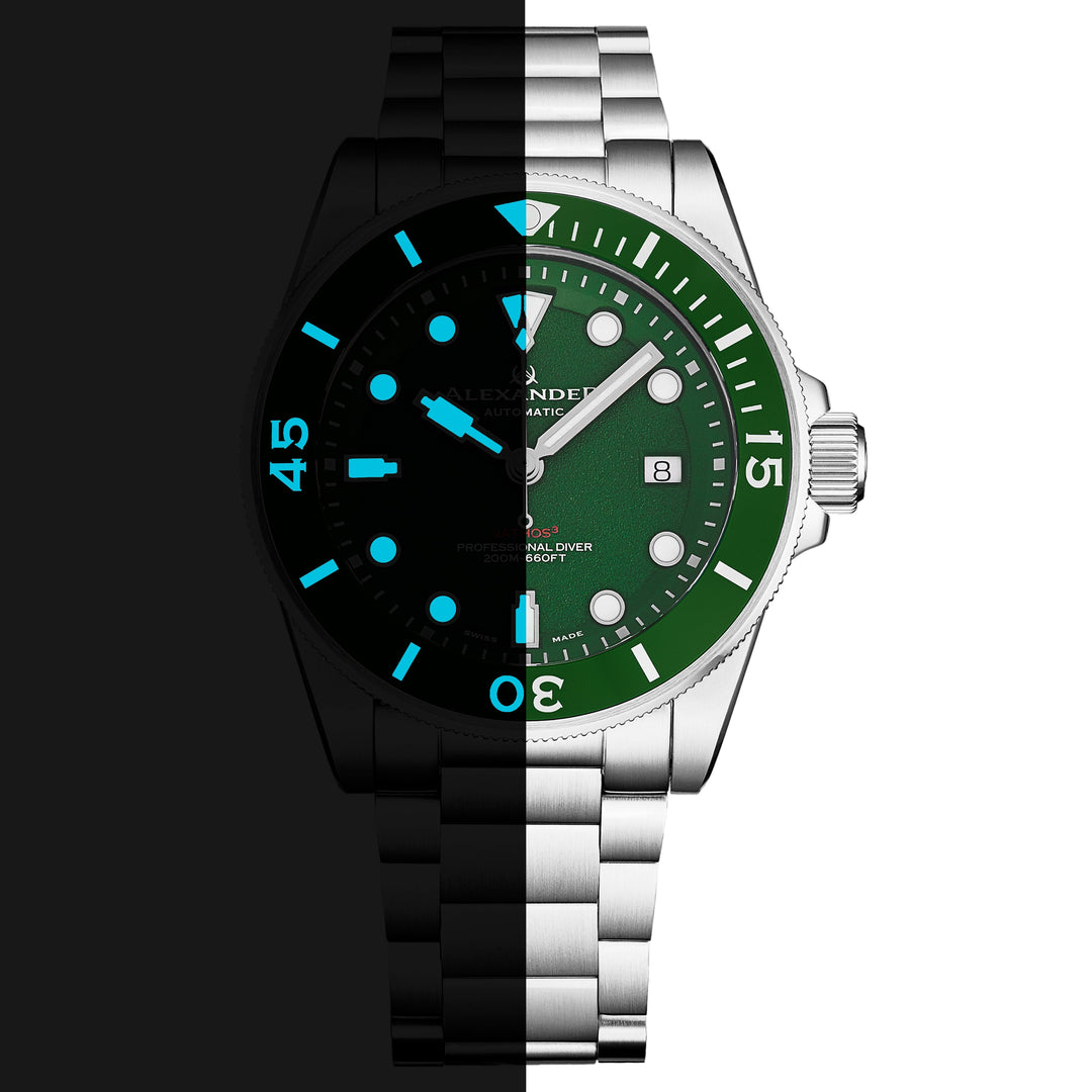 A520-04 Silver/Stainless Steel | Green Dial