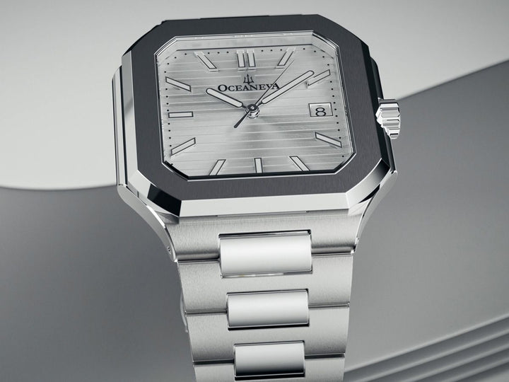 Tenuis Ultra-Thin Swiss Movement Automatic Watch Silver Bezel| Silver, sunray Di
