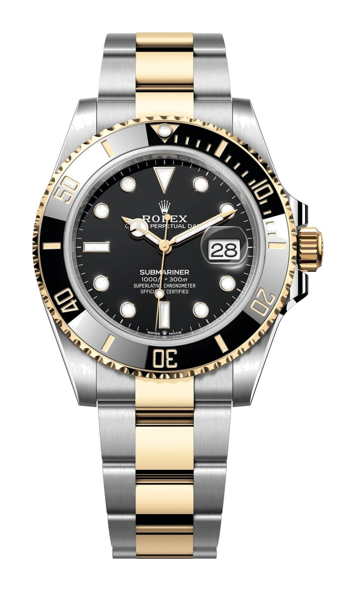 Rolex - Submariner - Black Dial Date Watch 18K Two-Tone Stainless Steel Bracelet