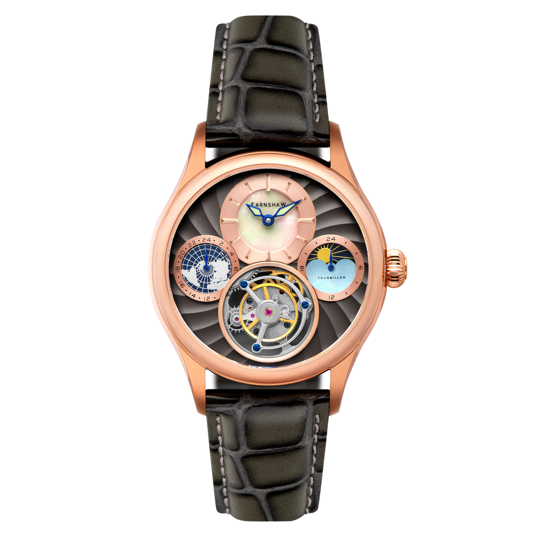 Celestial Huggins Tourbillon Mechanical Limited Edition Grey / Genuine Leather |