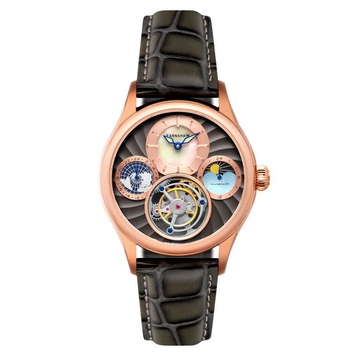 Celestial Huggins Tourbillon Mechanical Limited Edition Grey / Genuine Leather |