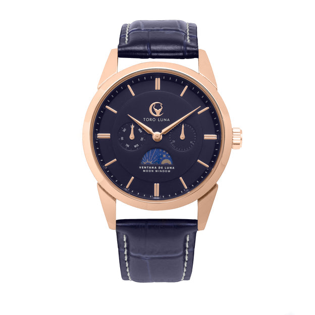 VENTANA DE LUNA ROSE GOLD W. BLUE DIAL | Blue Dial