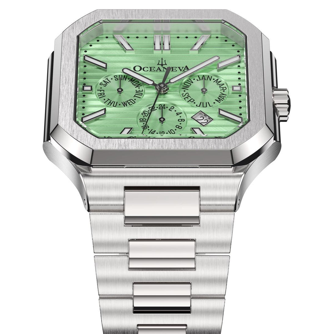 Oceaneva Tenuis Automatic CalendarThin Watch Mint/Silver Mint/Silver | Mint Dial