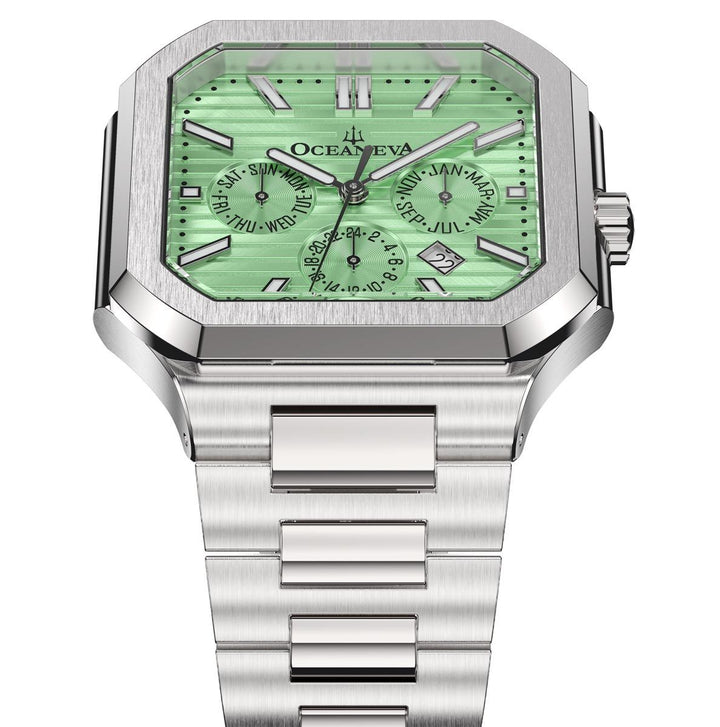Oceaneva Tenuis Automatic CalendarThin Watch Mint/Silver Mint/Silver | Mint Dial