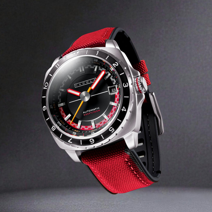 Overdrive Automatic Black / Red Canvas Black Dial