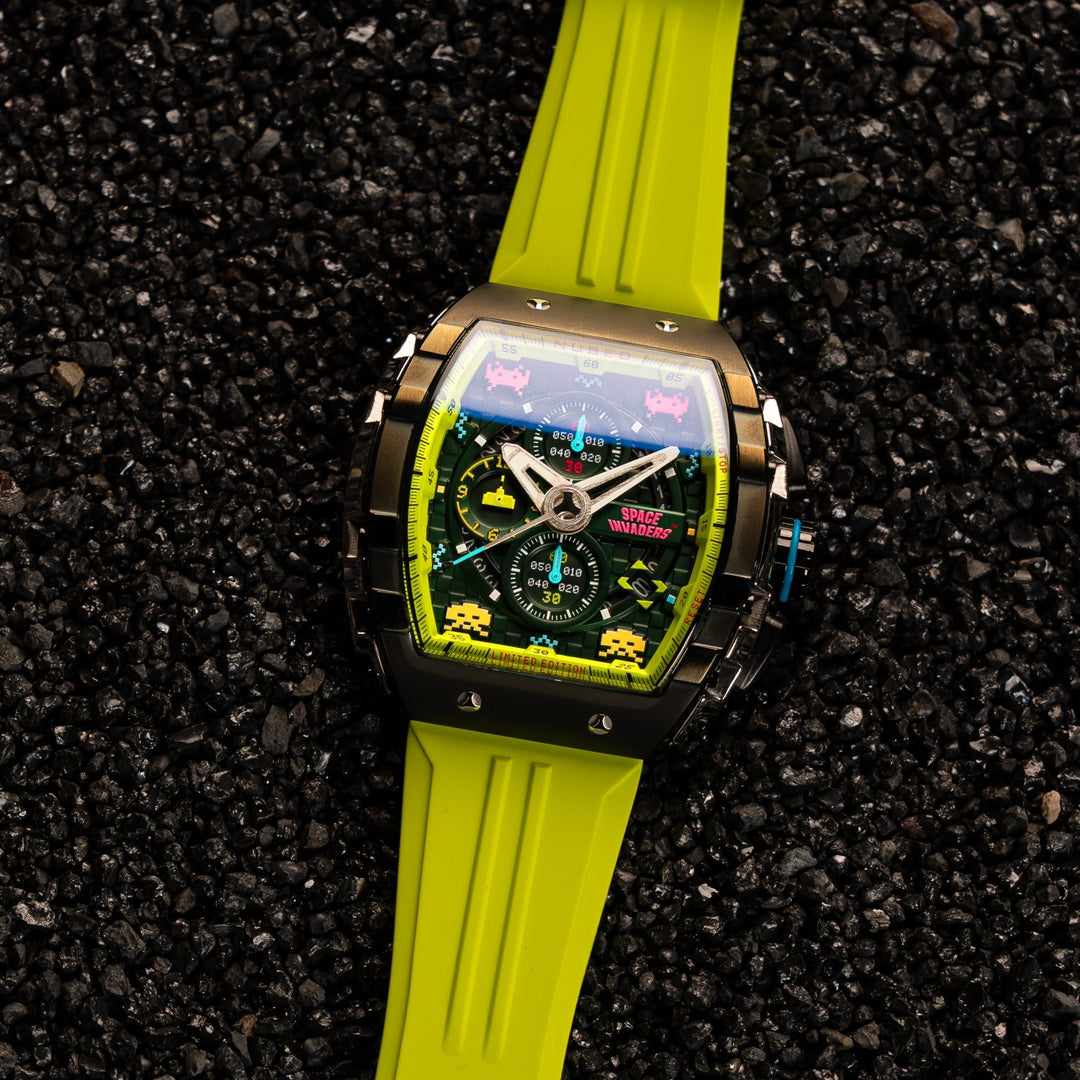 Magellan Chronograph Space Invaders Limited Edition Green / Rubber | Green Dial