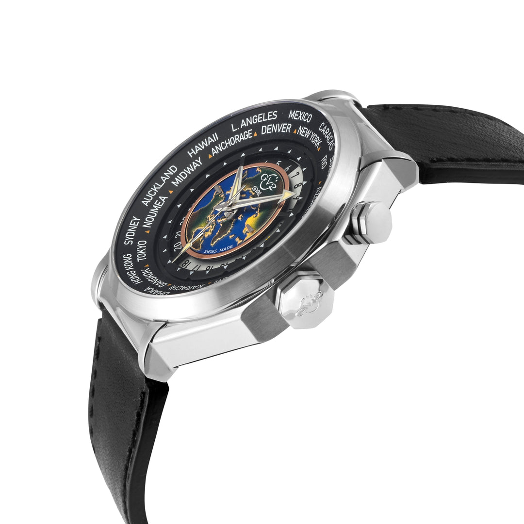 Marchese GV2 Men's Marchese IPYG Case, Black/Gold  Dial,  Genuine Italian Black 