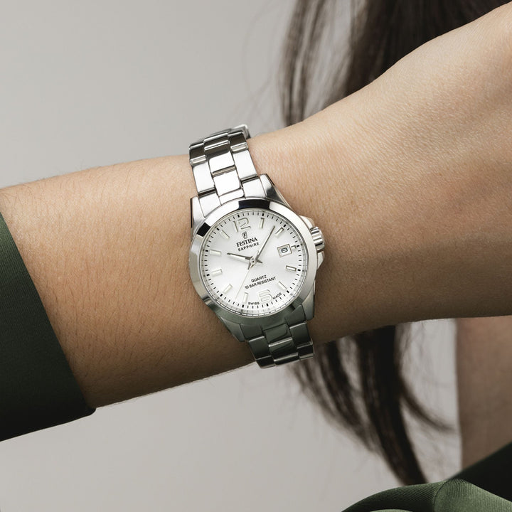 Swiss Made Silver / Stainless Steel | Silver Dial