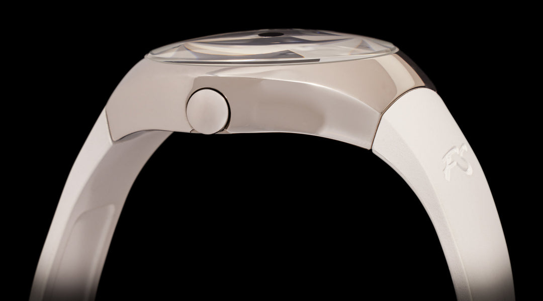 Frank Stephenson's Cosmos Series Steel Case, Blue Dial, White Strap | Blue Dial