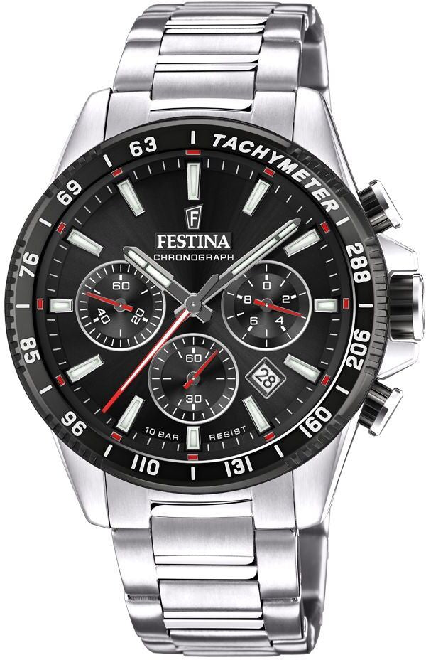 Timeless Chronograph Black / Stainless Steel Black Dial