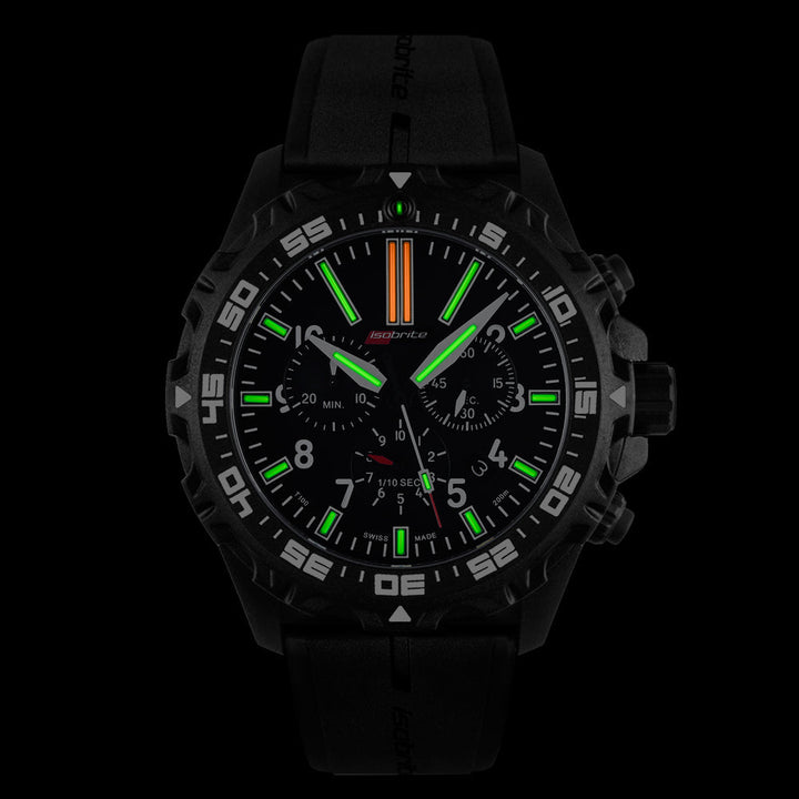 Swiss Made T100 Tritium Chronograph T100 Tritium Markers | Black Dial